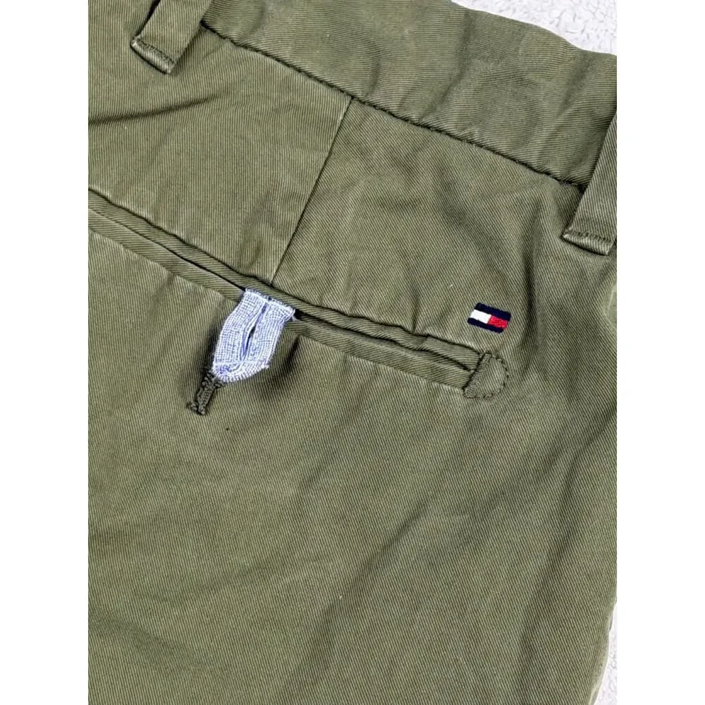 Tommy Hilfiger Shorts Mens 32 Olive Green Chino Classic Fit Casual